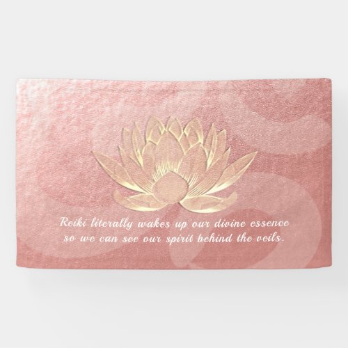 Rose Gold Lotus Yoga Meditation Instructor Quotes Banner