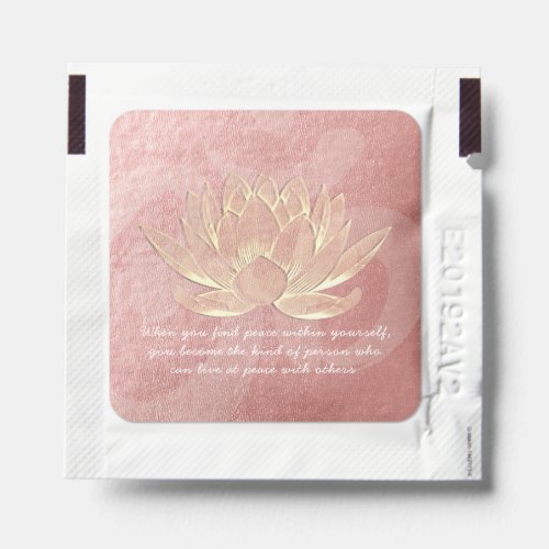 Rose Gold Lotus Yoga Meditation Instructor Quotes Hand Sanitizer Packet