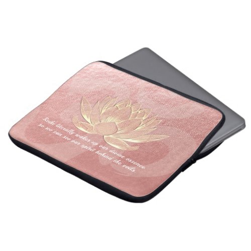 Rose Gold Lotus Yoga Meditation Instructor Quotes Laptop Sleeve