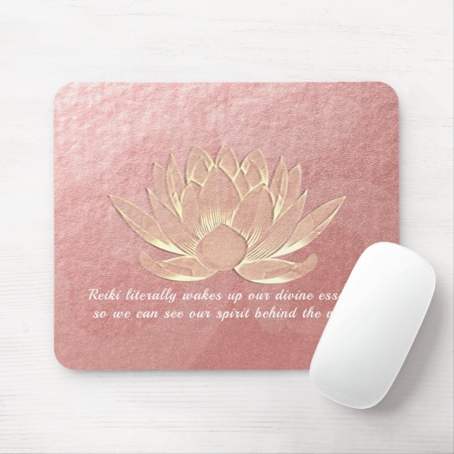 Rose Gold Lotus Yoga Meditation Instructor Quotes Mouse Pad (With Mouse)