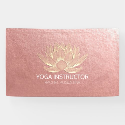 Rose Gold Lotus Yoga Meditation Reiki Instructor Banner