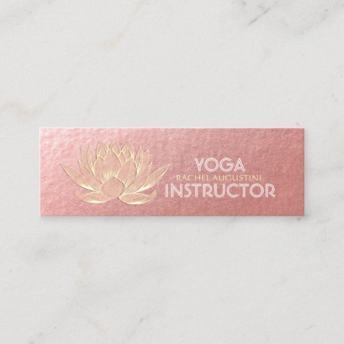 Rose Gold Lotus Yoga Meditation Reiki Instructor Mini Business Card