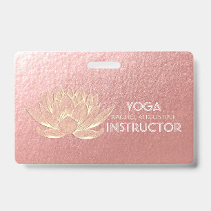 Rose Gold Lotus Yoga Studio Meditation Instructor Badge