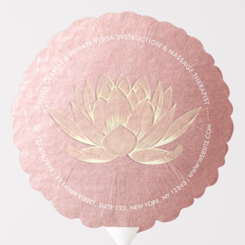 Rose Gold Lotus Yoga Studio Meditation Instructor Balloon