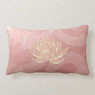 Rose Gold Lotus Yoga Studio Meditation Instructor Lumbar Pillow