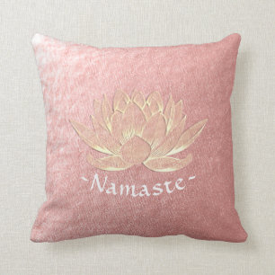 Rose Gold Lotus Yoga Studio Meditation Instructor Throw Pillow
