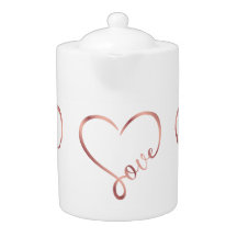 Rose Gold Love Always Porcelain Teapot