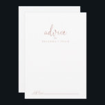 Rose Gold Love Fancy Script Wedding Advice Card<br><div class="desc">This rose gold love fancy script wedding advice card is perfect for a rustic wedding. The simple and elegant design features classic and fancy script typography in rose gold. These cards are perfect for a wedding, bridal shower, baby shower, graduation party & more. Personalize the cards with the names of...</div>