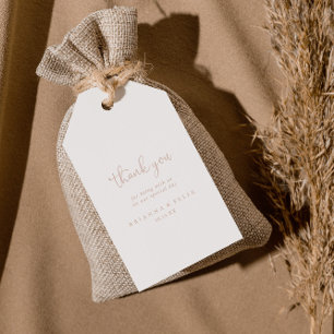 Rose Gold Love Fancy Script Wedding Thank You  Gift Tags