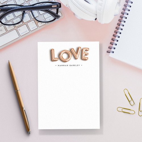 Rose Gold LOVE  Personalized Post_it Notes