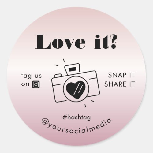 Rose Gold Love Snap Tag Share Social Media Camera