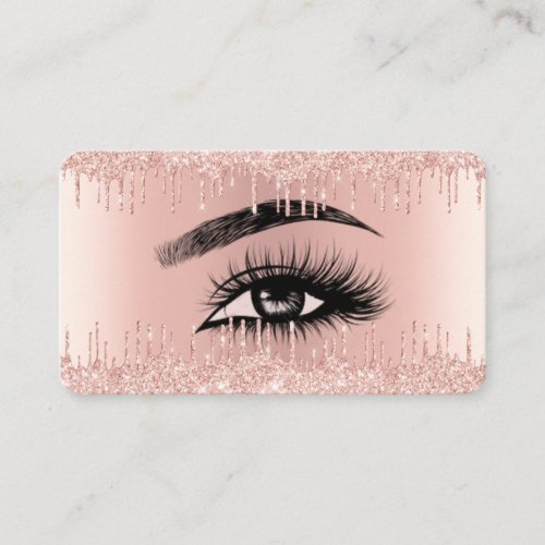 Rose gold luxury glitter drips business card