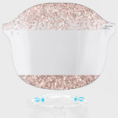 Rose Gold Luxury Glitter Salon Corona Virus Face Shield (Front w/Glasses)