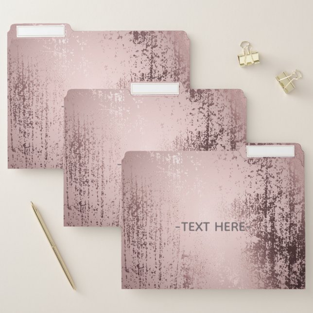 Rose gold Luxury metallic design Personalized File Folder (Set)