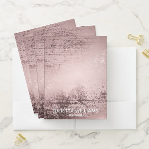 Rose gold Luxury metallic design personalized Pocket Folder
