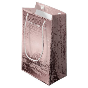 Rose gold Luxury metallic design Personalized Small Gift Bag