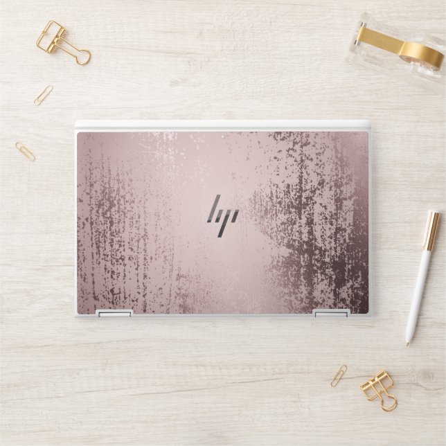 Rose gold Luxury metallic HP Laptop Skin (Desk)