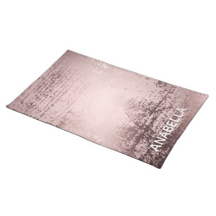 Rose gold Luxury metallic Personalized Cloth Placemat