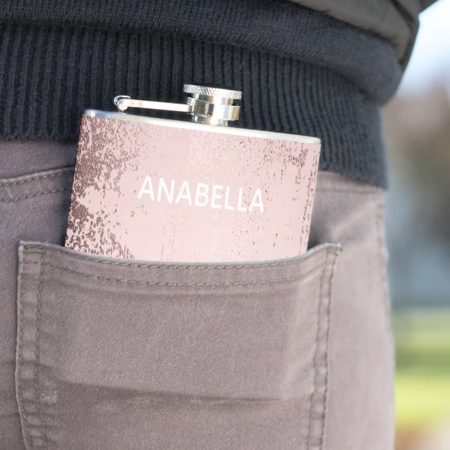 Rose gold Luxury metallic Personalized Flask (In Situ)