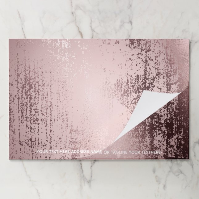 Rose gold Luxury metallic personalized Paper Pad (Folded)