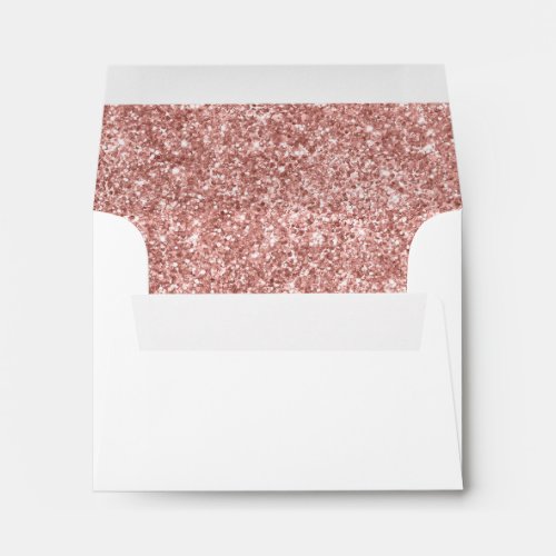 Rose Gold Luxury Sparkly Glitter Wedding RSVP Envelope