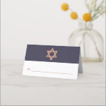 Rose Gold Magen David Any Occasion Purim Party Place Card<br><div class="desc">Perfect for any occasion, these stylish modern blue and white Purim party place cards feature a faux rose gold glitter Magen David symbol. The front has a pink line to make writing guest's names a bit easier but you can erase that prior to ordering if you prefer. Likewise, a mauve...</div>