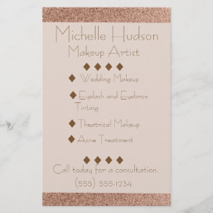 Rose Gold Makeup Artist Beauty Salon Flyer