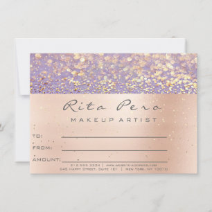 Rose Gold Makeup Artist Certificate Gift Purple