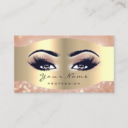 Rose Gold Makeup Artist Lash Black Eyes Blush Appointment Card