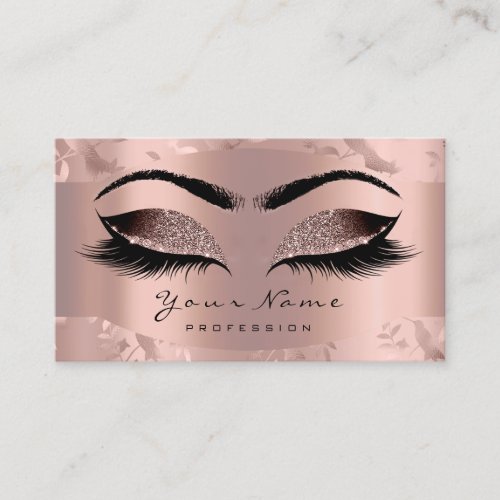 Rose Gold Makeup Artist Lashes Event Floral Brows Appointment Card