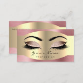 Rose Gold Makeup Artist Lashes Extension Brows Appointment Card (Front/Back)