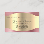 Rose Gold Makeup Artist Lashes Extension Brows Appointment Card (Back)