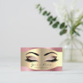 Rose Gold Makeup Artist Lashes Extension Brows Appointment Card (Standing Front)