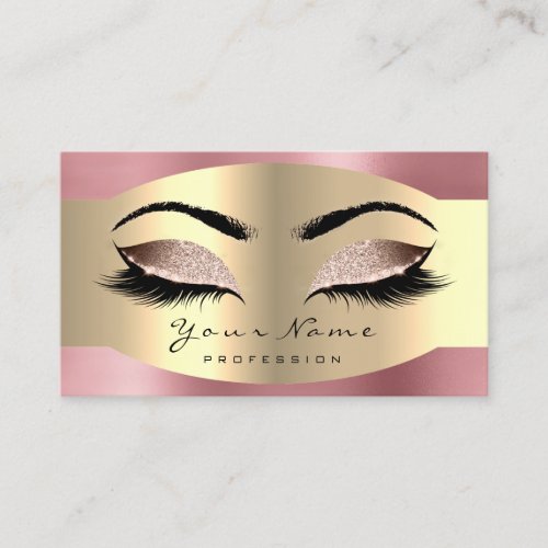Rose Gold Makeup Artist Lashes Extension Brows Appointment Card