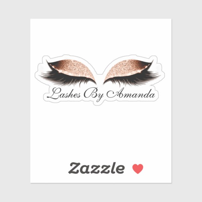 Rose Gold Makeup Artist Lashes Extension Sticker (Sheet)