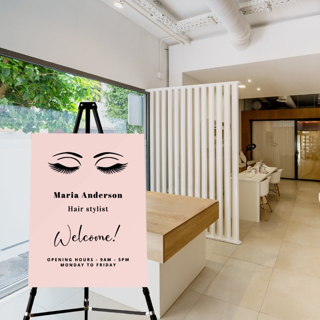 Rose gold makeup artist opening hours welcome foam foam board (Creator Uploaded)