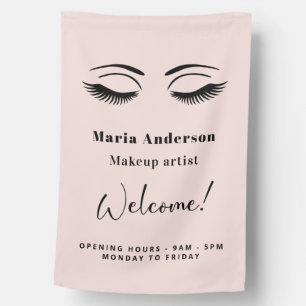 Rose gold makeup artist opening hours welcome house flag