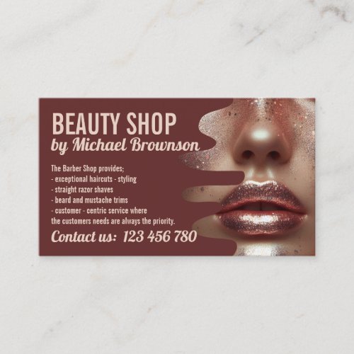 Rose Gold Makeup Beauty Salon Stylist Business Card