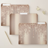 Rose Gold Makeup Drips Glitter Beauty Spark Lux File Folder
