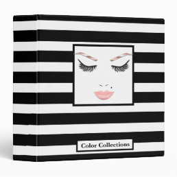 Rose Gold Makeup Face Eyebrows Lips Glam Beauty 3 Ring Binder