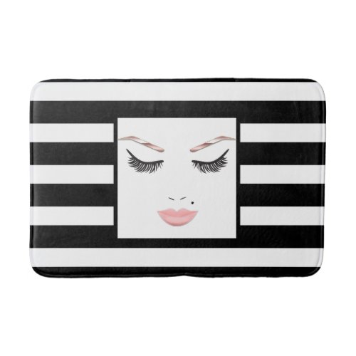 Rose Gold Makeup Face Eyebrows Lips Glam Beauty Bath Mat