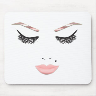 Rose Gold Makeup Face Eyebrows Lips Glam Beauty Mouse Pad
