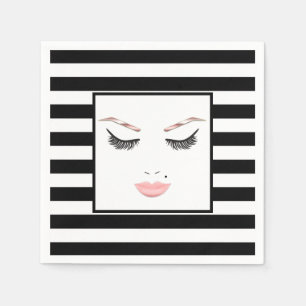 Rose Gold Makeup Face Eyebrows Lips Glam Beauty Napkins