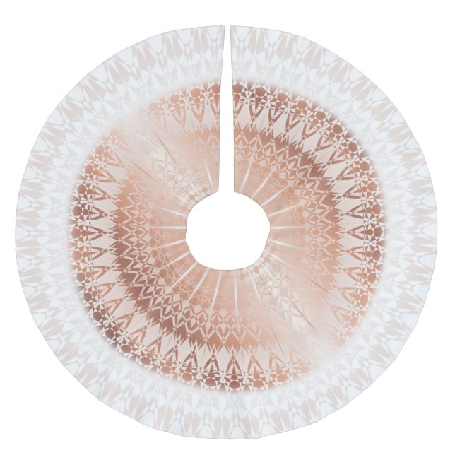 Rose Gold Mandala Brushed Polyester Tree Skirt (Front)