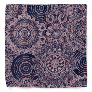 Rose Gold Mandala Collection Blue Design Bandana