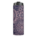 Rose Gold Mandala Collection Blue Design Thermal Tumbler