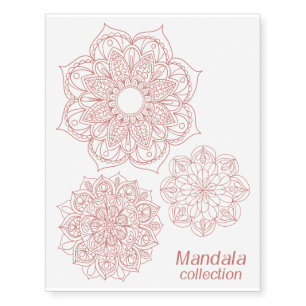 Rose Gold Mandala Collection Temporary Tattoos