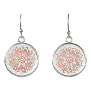 Rose Gold Mandala Earrings