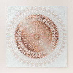 Rose Gold Mandala Modern Geometric Jigsaw Puzzle