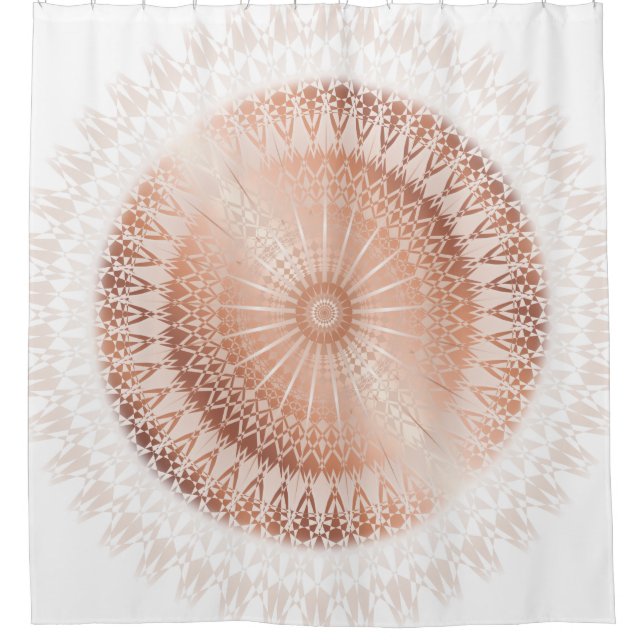 Rose Gold Mandala Modern Shower Curtain (Front)